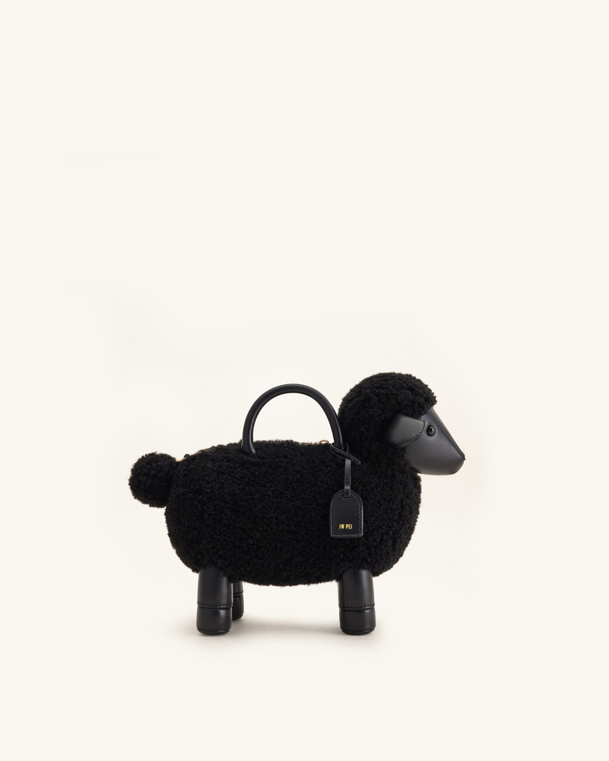 Luna Sheep Top Handle Bag - Black