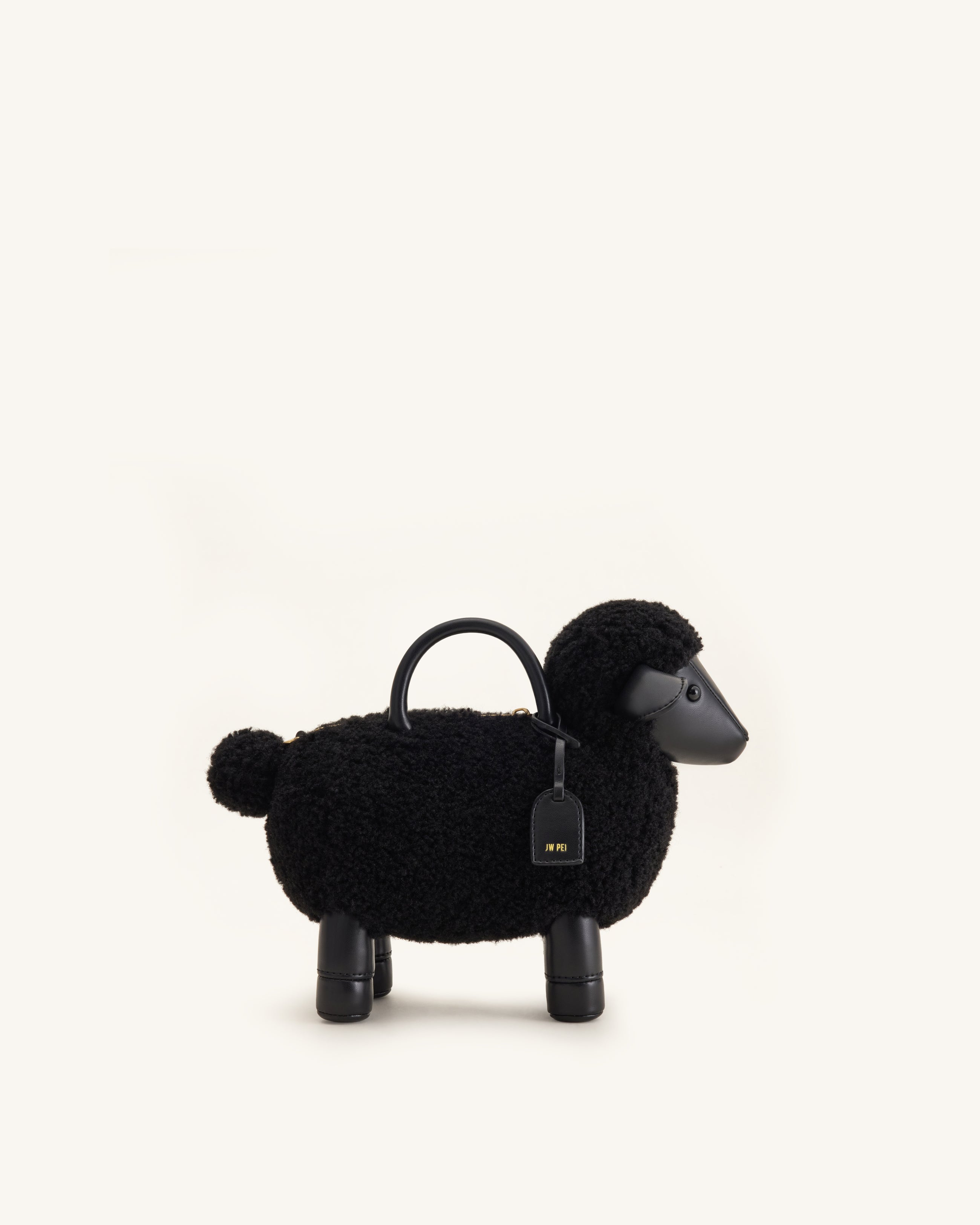 Luna Sheep Top Handle Bag - Black