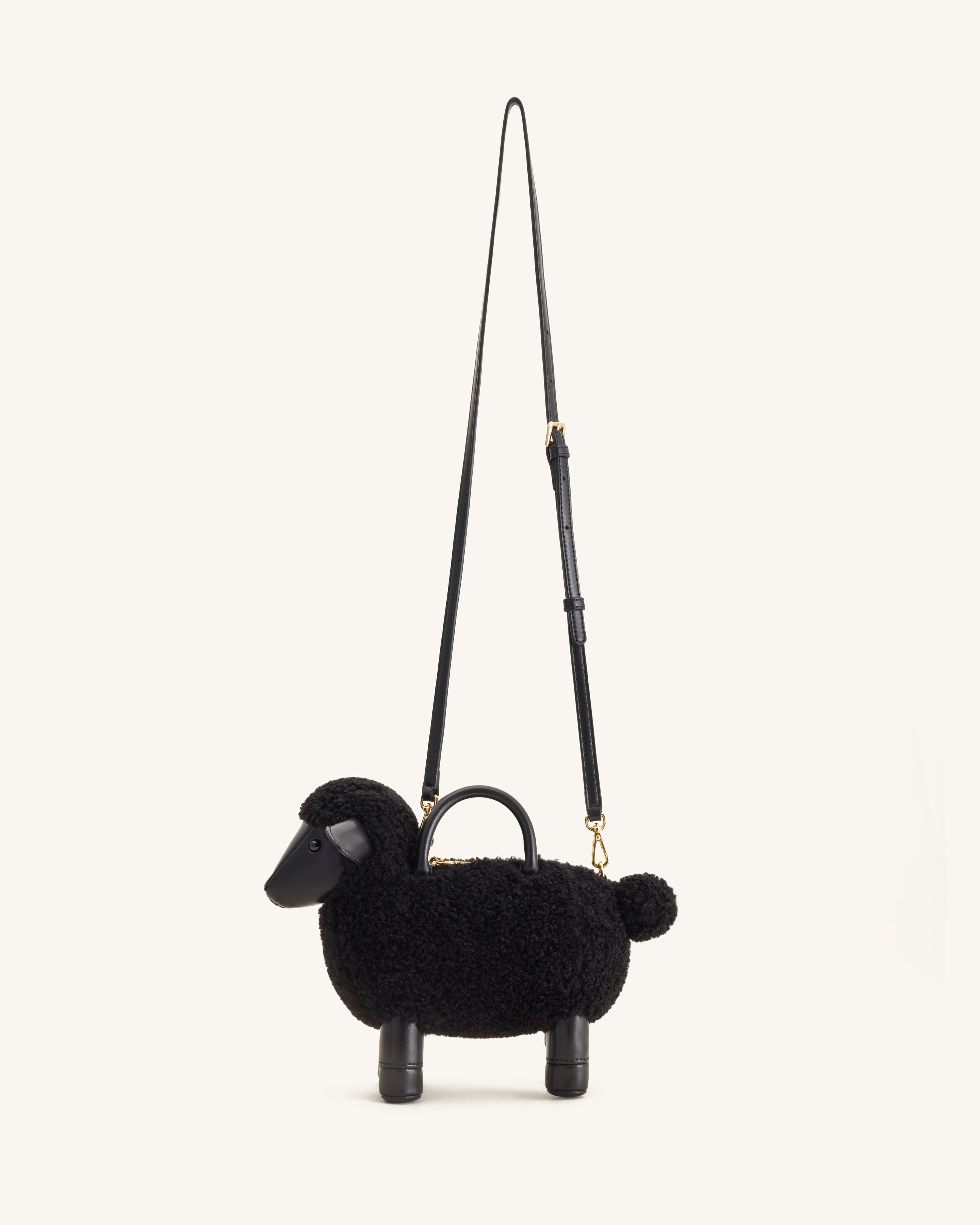 Luna Sheep Top Handle Bag - Black