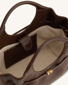Virelle Drawstring Tote Bag - Brown