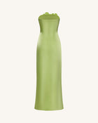 Floral Embroidered Long Dress - Green