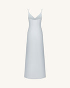 Iris Motif Satin Slip Gown - Light Blue