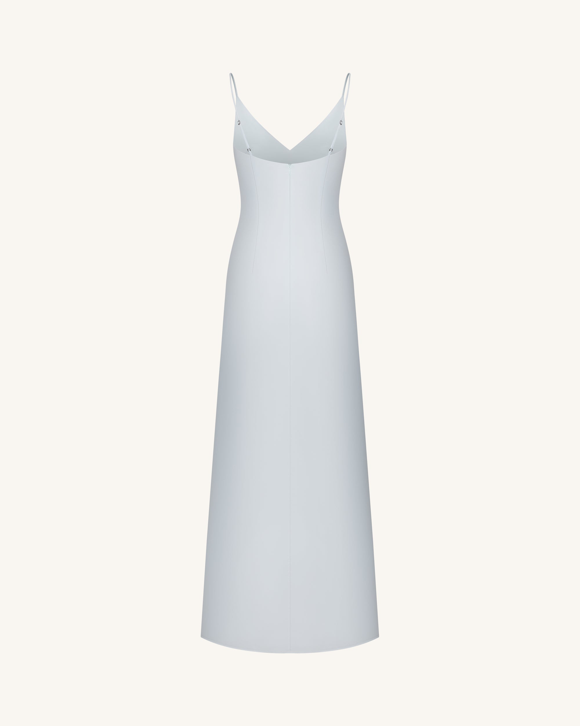 Iris Motif Satin Slip Gown - Light Blue