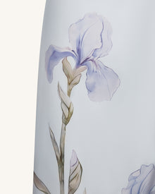 Iris Motif Satin Slip Gown - Light Blue