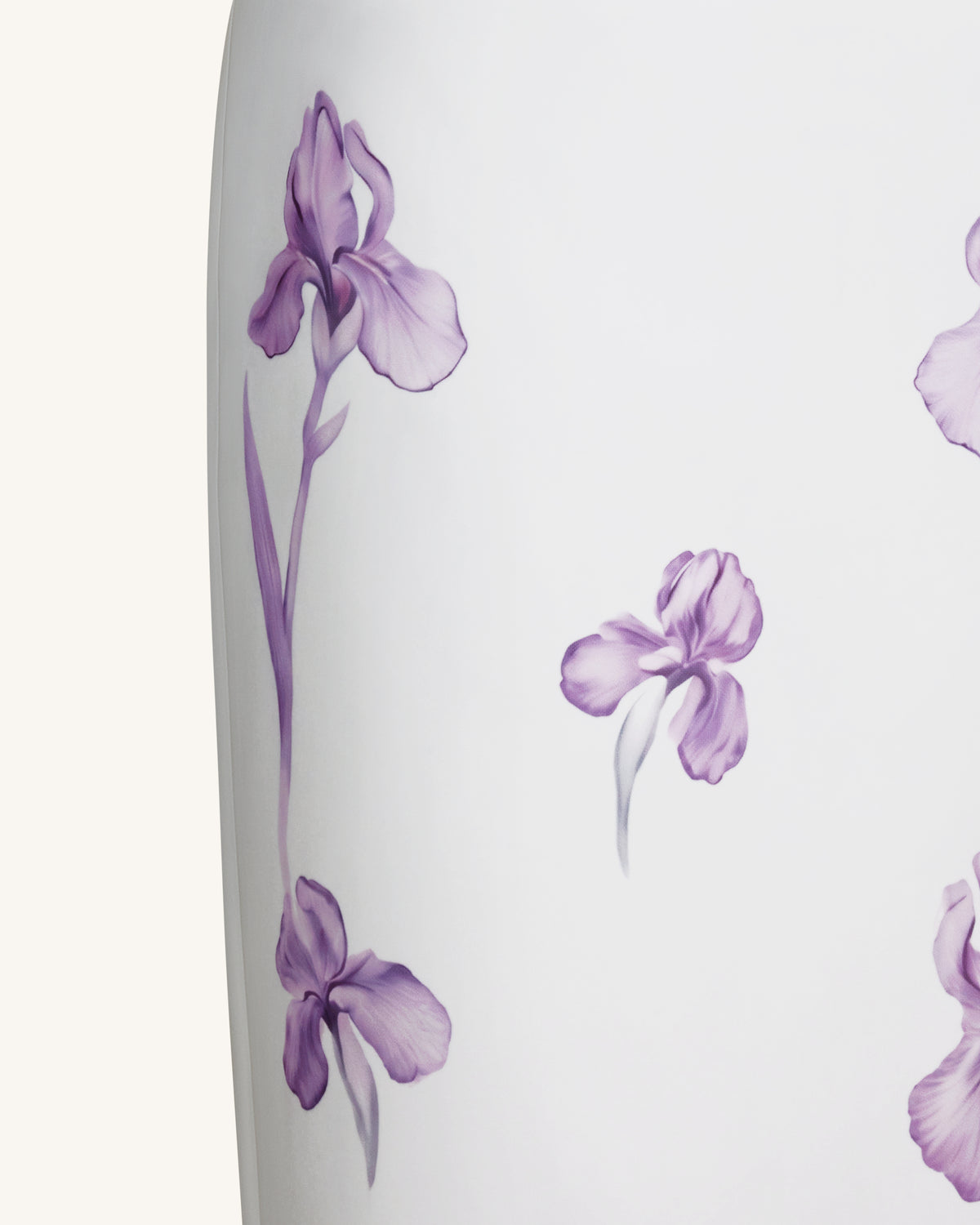 Iris Print High-Waisted Pencil Midi Skirt - White/Purple