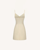 Iris Print Satin Slip Mini Dress - Soft Yellow
