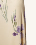 Iris Print Cross-Halter Open-Back Maxi Dress - Yellow