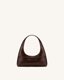 Noelle Belted Shoulder Bag - Dark Brown