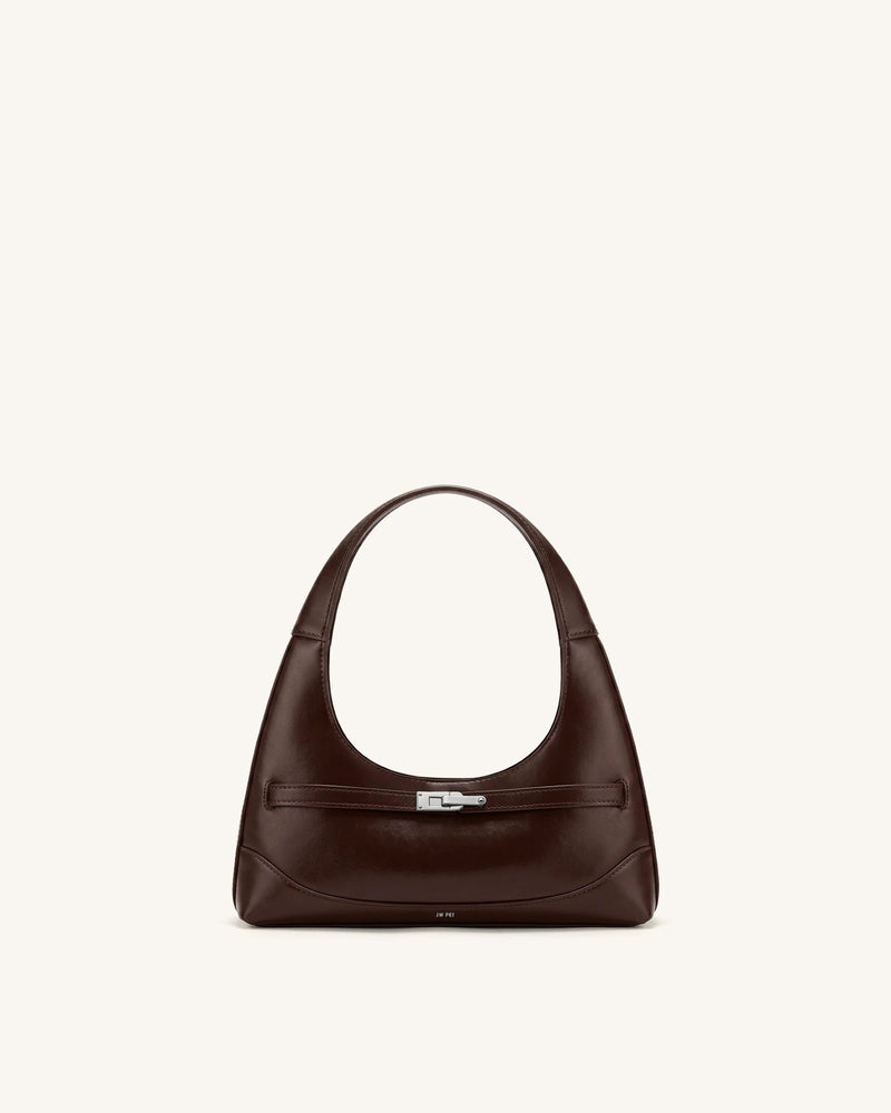Noelle Belted Shoulder Bag - Dark Brown
