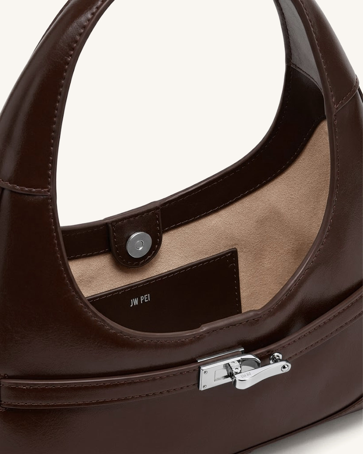 Noelle Belted Shoulder Bag - Dark Brown