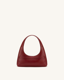 Noelle Belted Shoulder Bag - Deep Burgundy