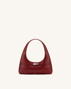 Noelle Belted Shoulder Bag - Deep Burgundy