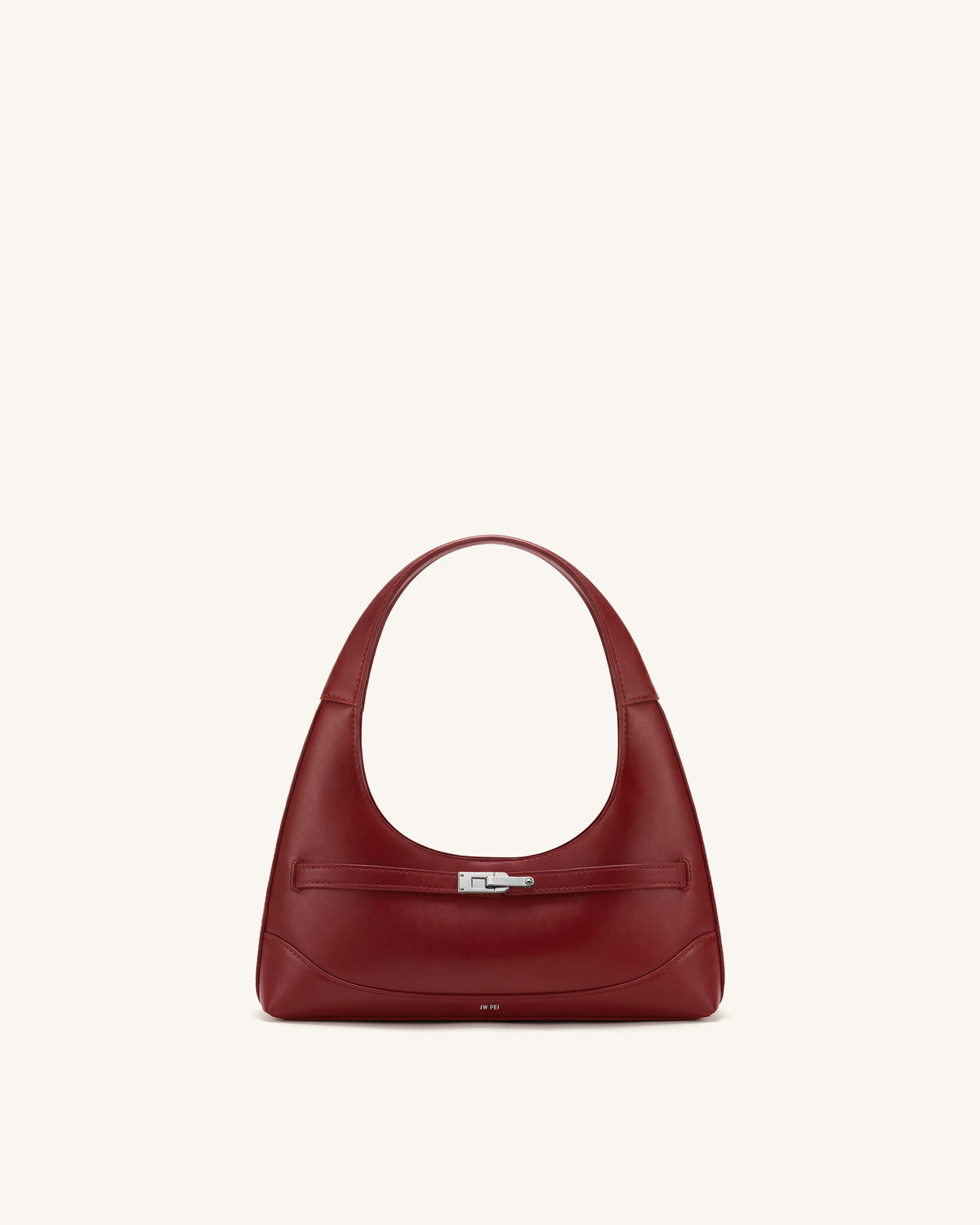 Noelle Belted Shoulder Bag - Deep Burgundy