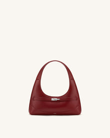Noelle Belted Shoulder Bag - Deep Burgundy