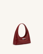 Noelle Belted Shoulder Bag - Deep Burgundy