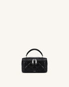 Vivienne Quilted Vanity Top Handle Bag - Black