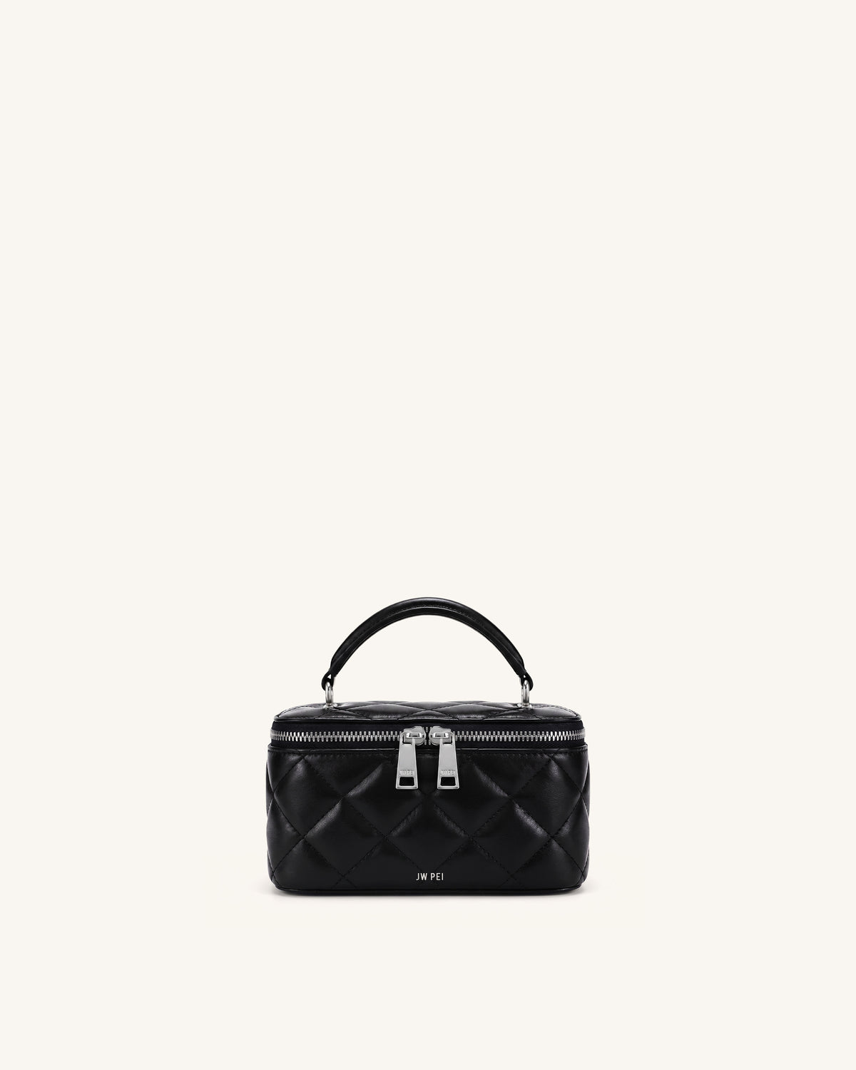 Vivienne Quilted Vanity Top Handle Bag - Black