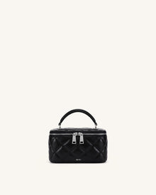 Vivienne Quilted Vanity Top Handle Bag - Black