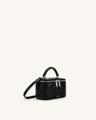 Vivienne Quilted Vanity Top Handle Bag - Black