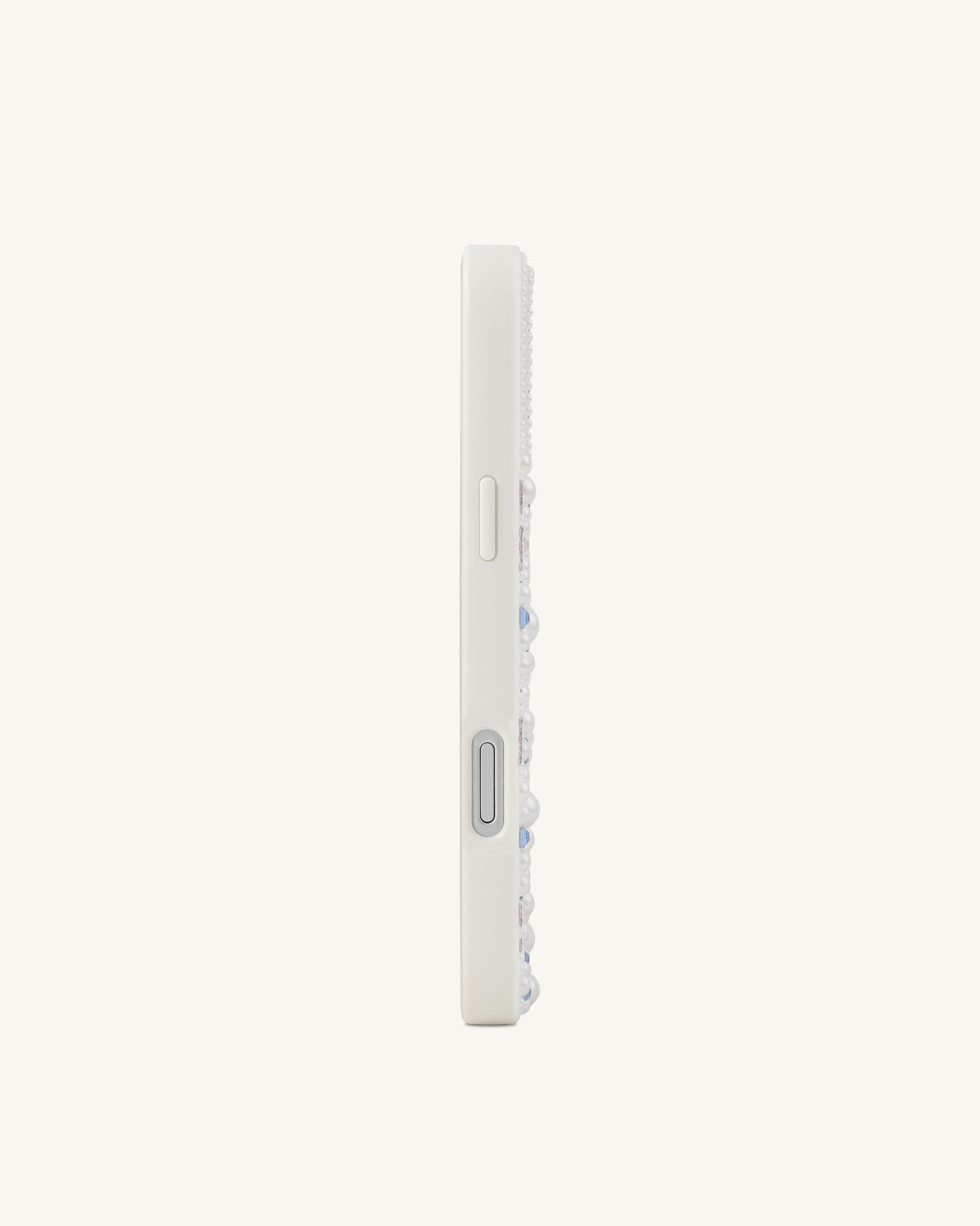 Crab Pattern Faux Pearl Phone Case - White