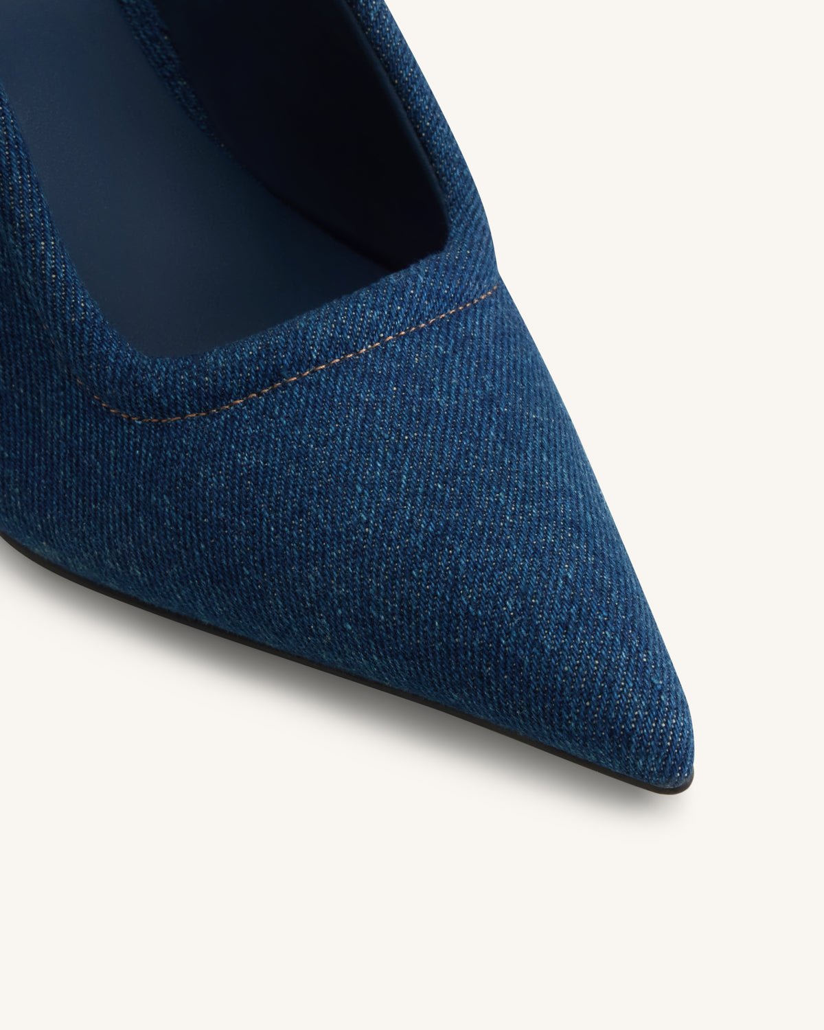 Sofia Metal Accent Sphere Heel Mules - Denim Blue