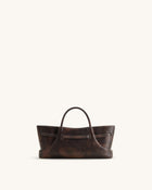 Maeve Dachshund Metal Charm Tote Bag - Deep Coffee