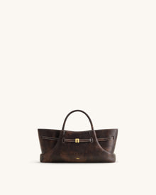 Maeve Dachshund Metal Charm Tote Bag - Deep Coffee