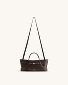 Maeve Dachshund Metal Charm Tote Bag - Deep Coffee