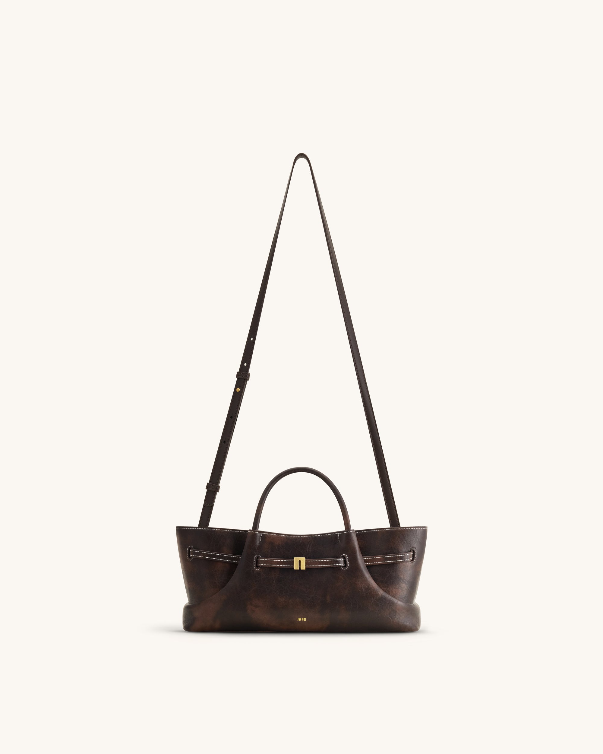 Maeve Dachshund Metal Charm Tote Bag - Deep Coffee