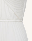 Pleated Cross Halter Maxi Dress - Ivory