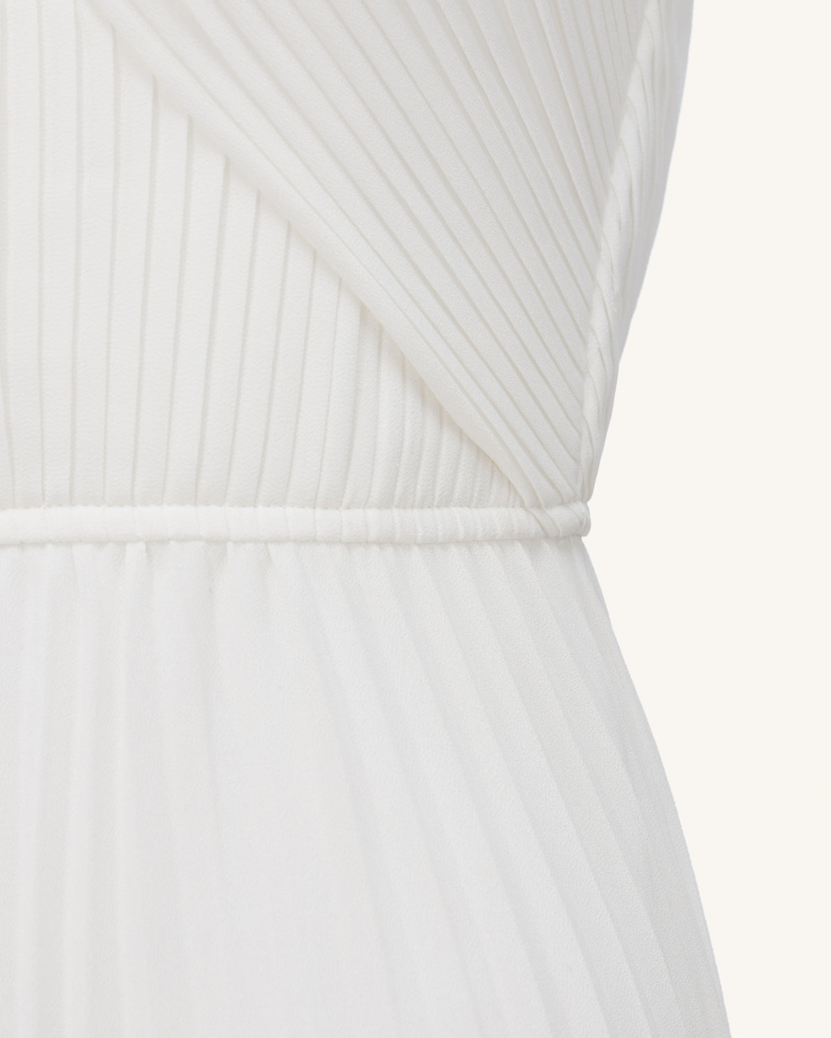Pleated Cross Halter Maxi Dress - Ivory