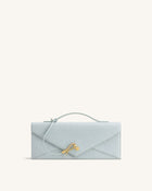 Celeste Envelope Top Handle Bag - Light Blue Croc