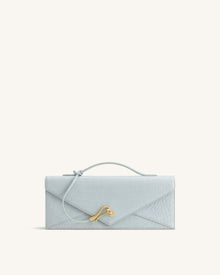 Celeste Envelope Top Handle Bag - Light Blue Croc