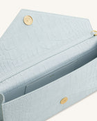 Celeste Envelope Top Handle Bag - Light Blue Croc