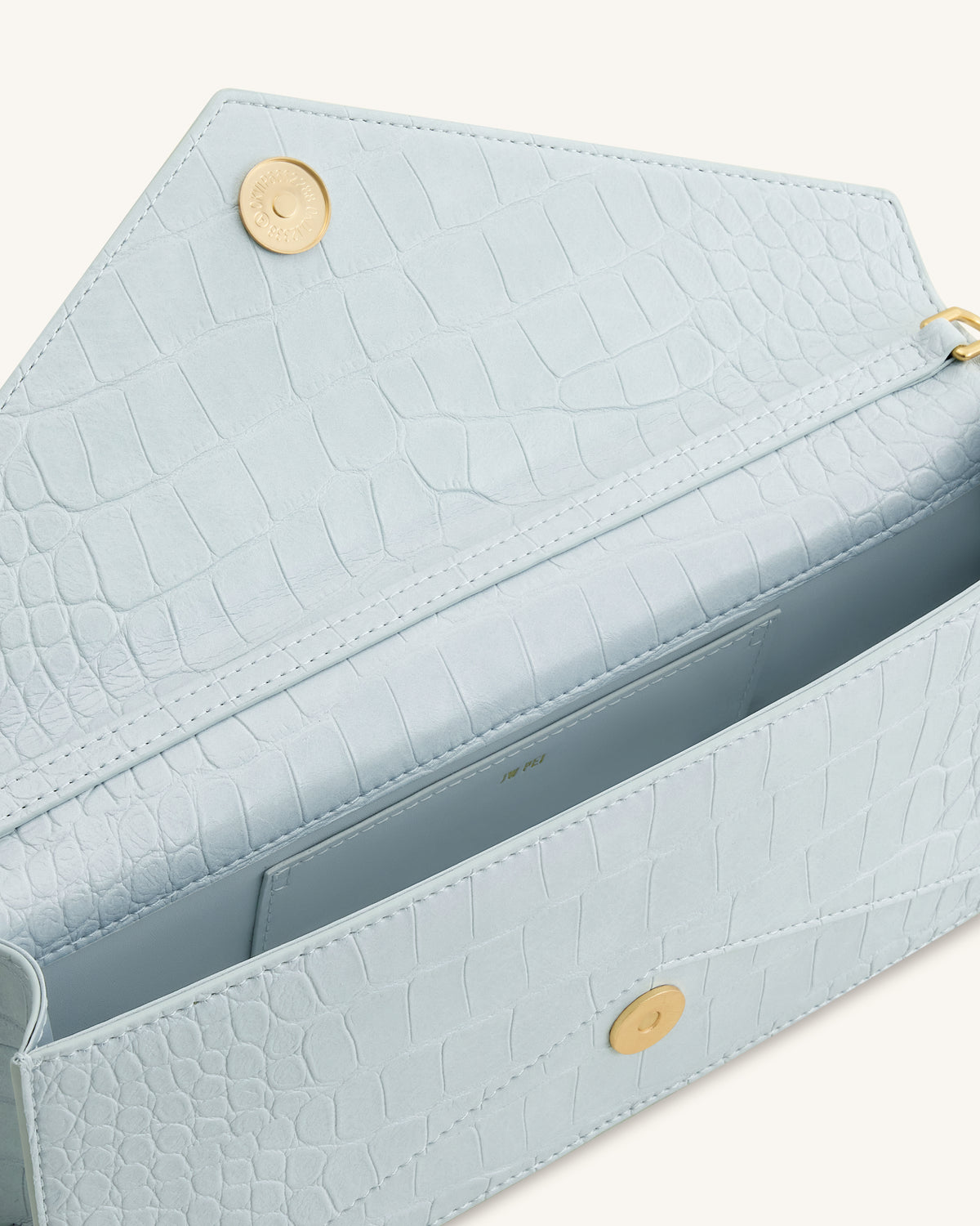 Celeste Envelope Top Handle Bag - Light Blue Croc
