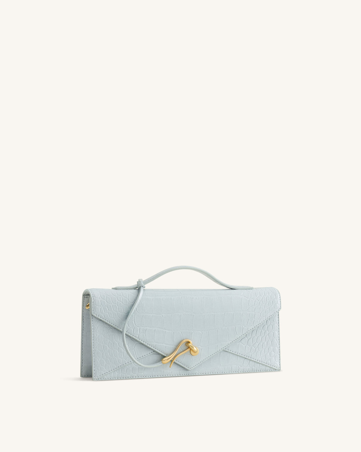 Celeste Envelope Top Handle Bag - Light Blue Croc