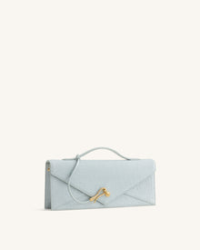 Celeste Envelope Top Handle Bag - Light Blue Croc