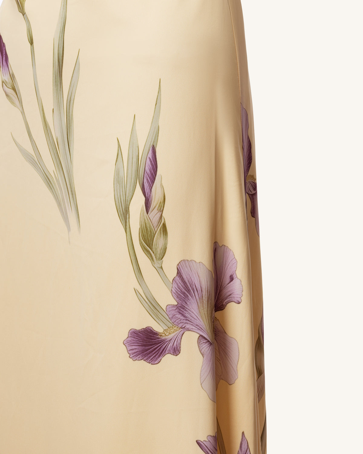 Iris Print Cross-Halter Open-Back Maxi Dress - Yellow
