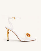 Alivia Calla Lily Gold Metal Heel Sandals - White