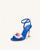 Alivia Calla Lily Gold Metal Heel Sandals - Royal Blue