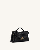 Celeste Woven Envelope Bag - Black