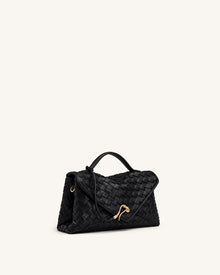 Celeste Woven Envelope Bag - Black