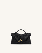 Celeste Woven Envelope Bag - Black