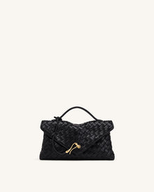 Celeste Woven Envelope Bag - Black