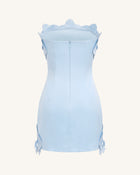 Orchid Trim Strapless Mini Dress - Blue