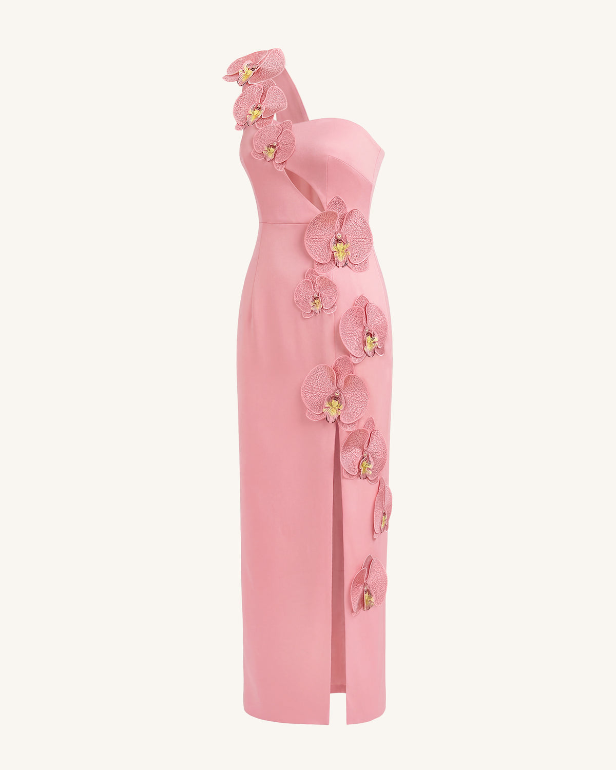 Orchid Embellished Cutout Slit Maxi Dress - Blush Pink