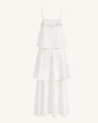 Orchid Embroidered Tiered Maxi Dress - White
