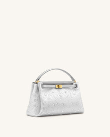 Carmen Artificial Crystal Top Handle Bag - Light Gray