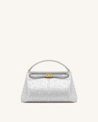Carmen Artificial Crystal Top Handle Bag - Light Gray