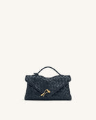 Celeste Woven Envelope Bag - Navy Blue